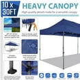thumbnail image 5 of SANOPY 10'x30' Upgrade Pop up Canopy Tent Outdoor Easy Set-up Instant Tent Heavy Duty Commercia Wedding Party Tents, 8 Removable Sidewalls, Roller Bags, 8 Sandbags Gazebo Shelter(Dark Blue), 5 of 9