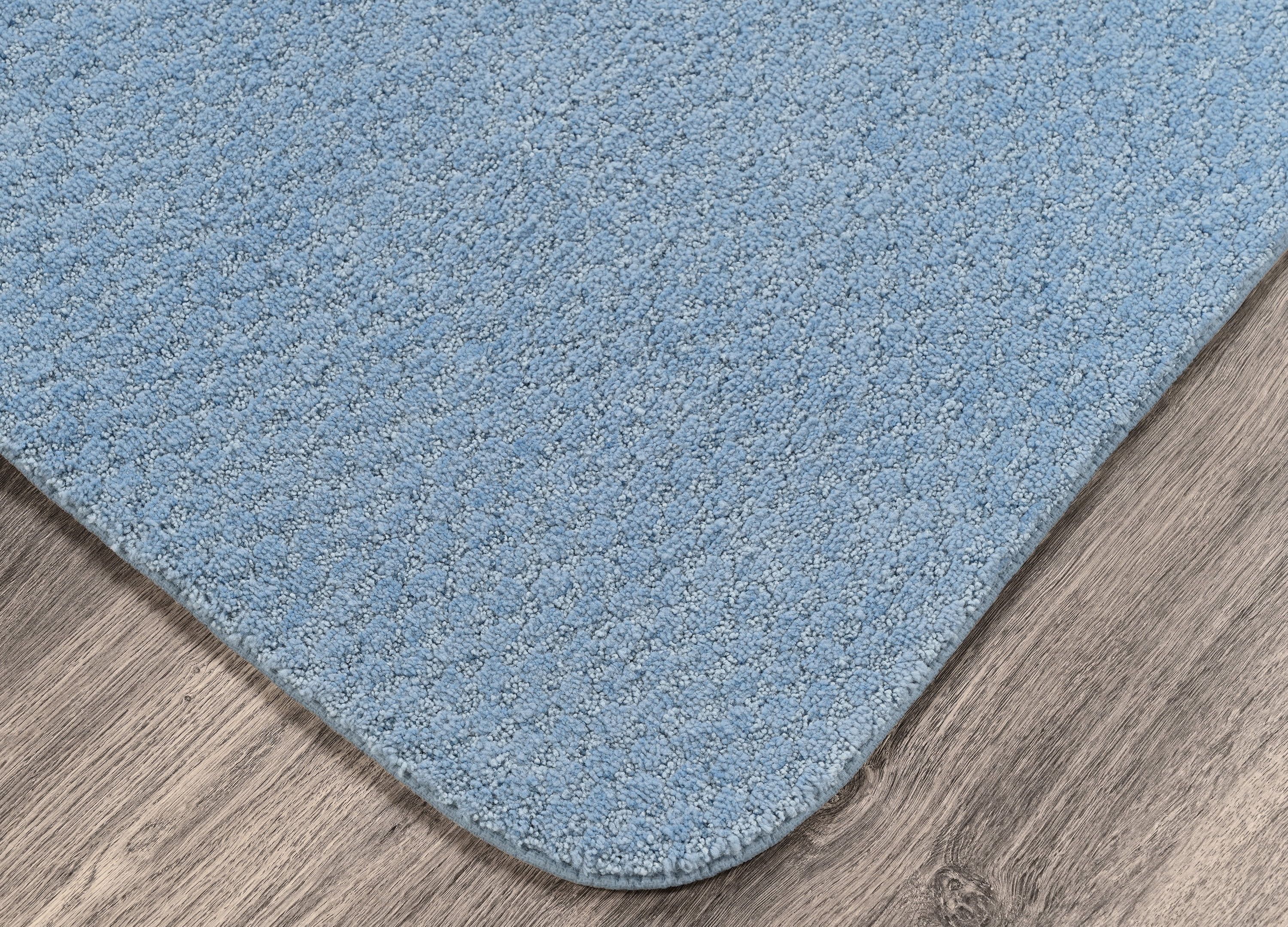 Garland Rug Cabernet Washable Nylon Bath Rug Set, 3 Piece Set (21"x34" Bath Rug, Contour Rug, & Toilet Lid) Basin Blue