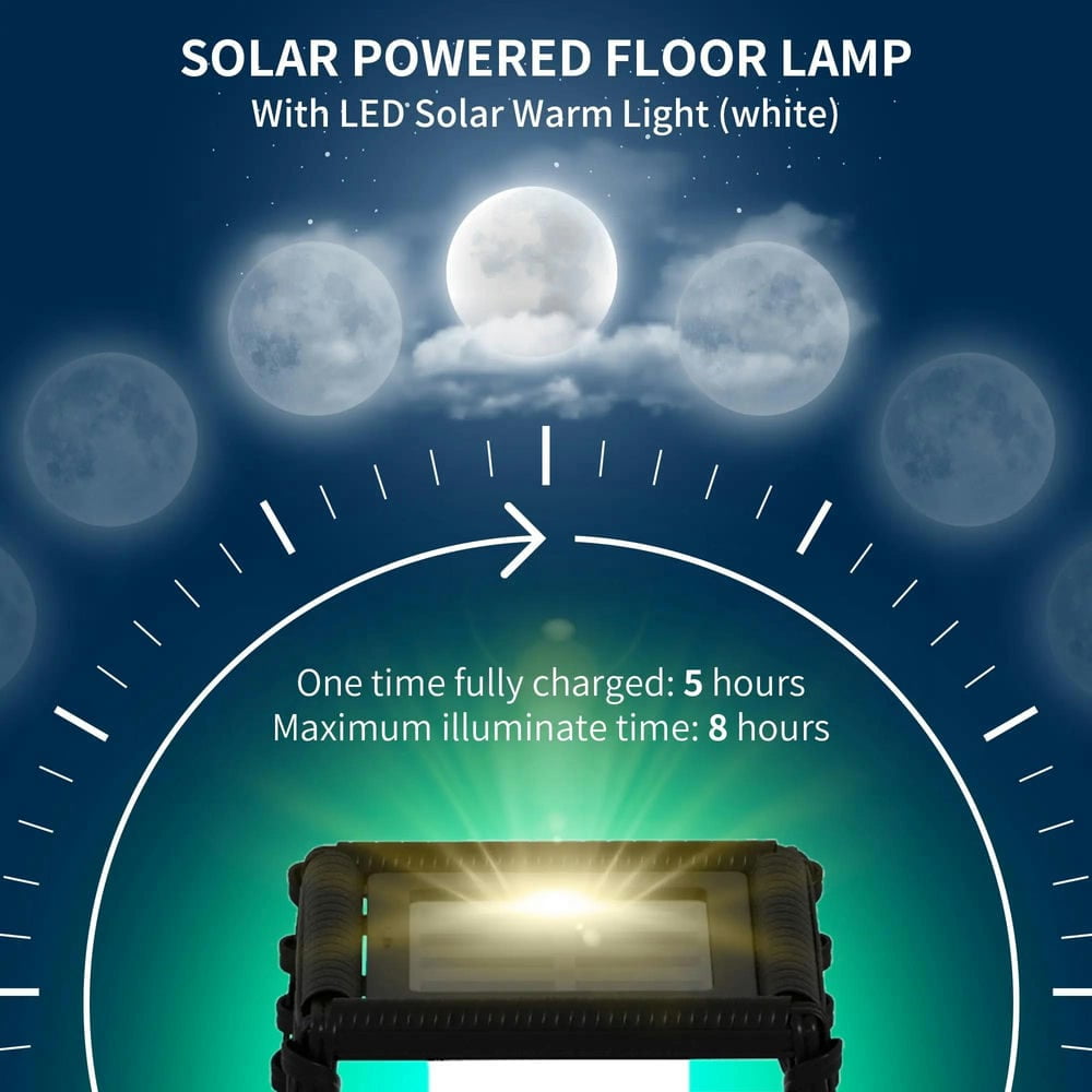 Aimee Lii Solar Floor Lamp, Outdoor Rattan Garden Lantern Pathway Light & Decorative Driveway Lighting with Auto On/Off LED Lights, Outdoor for Patio Garden Backyard Porch, Yard, Lawn, Black