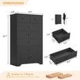 thumbnail image 3 of Tall Dresser for Bedroom with 7 Drawers, Modern Black Dresser/Chest of Drawers with Metal Handle, Vertical Bedroom Dresser or Storage Cabinets for Living Room Hallway, 3 of 9