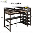 thumbnail image 6 of Bellemave Twin Size Loft Bed with Desk and Shelves,Wood  Loft Bed with 4-Tier Storage Rack (Espresso), 6 of 11