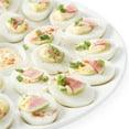 thumbnail image 2 of Deviled Egg Tray - Ceramic White Porcelain 25 Cup Eggs Serving Tray Catering Platter for Hard Boiled Devil Eggs & Deserts Unique Decorative Kitchen Holder Dish Plate Palette, 2 of 7
