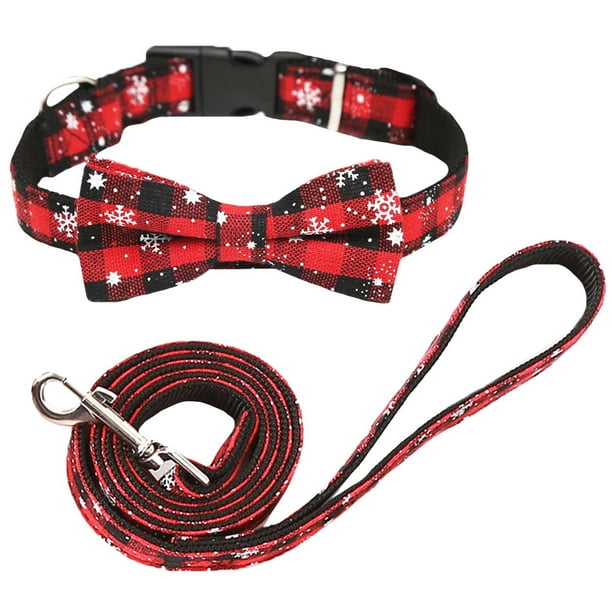GOOHOCHY 2 collares navideños con lazo para mascotas, cadena para el cuello, collar para perro