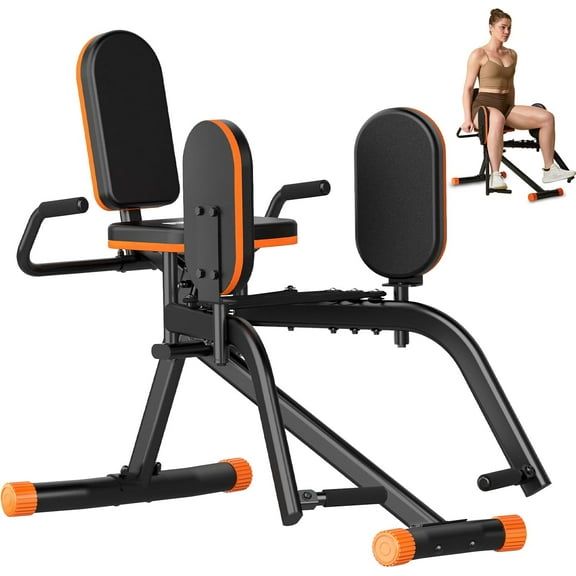 Hip Abductor Machine for Home Gym, 6-Level Glute Machine & Thigh Workout Equipment, Booty Builder with Plush Padding, Compact Leg Exercise Euipment for Women & Men
