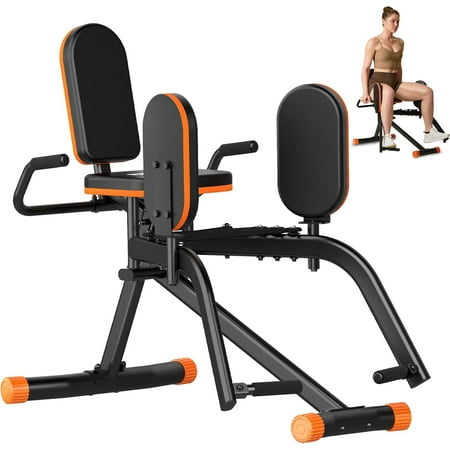 HXD-ERGO Hip Abductor Machine for Home Gym, 4-Level Glute Machine & Thigh Workout Equipment, Booty Builder with Plush Padding, Compact Leg Exercise Euipment for Women & Men