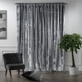thumbnail image 3 of 3S Brother's Silver Extra Long Shiny Velvet Curtains Luxury Colors Light Blocking Hang Back Tab & Rod Pocket 1 Panel Curtain 5-30 Ft Home Décor Custom Made Drapes -Made in Turkey(52"W X 252"L), 3 of 6