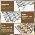 thumbnail image 3 of Mirdinner 3P Tier Cooling Rack for Baking, 10"×16" Stackable Stainless Steel Baking Rack, Oven Safe Roasting Rack & Wire Rack & Cookie Cooling Rack for Cooking, Roasting, Grilling, Black, 3 of 7