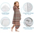 thumbnail image 7 of Boho Red Striped Ethnic Pattern Hooded Bath Towel，60"x35" for Ages 3 To 12 Kids, Quick Dry Lightweight Soft Microfiber Hood Beach Towel Cover Up for Kids, 7 of 7