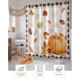 thumbnail image 7 of Fall Thanksgiving Shower Curtain Set ，Waterproof Fabric Shower Curtains Pumpkin Maple Leaf Black Trellis Shower Curtains for Bathroom,Bathroom Decor 72"x72", 7 of 7