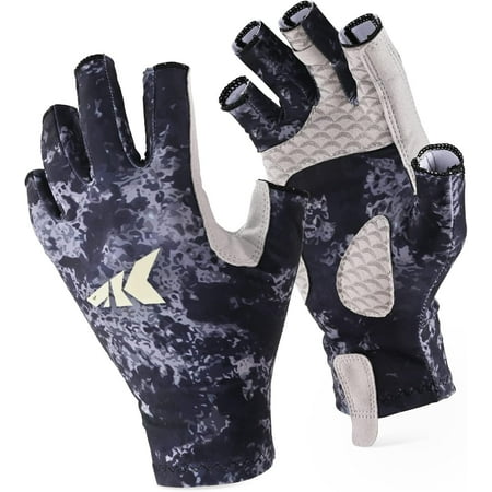 KastKing La Sal Fishing Gloves UPF50+ Sun Gloves UV Protection Fingerless Gloves Men Women for Outdoor Kayaking Rowing Paddling Canoeing Hunting