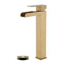 Cobbe Bathroom Faucet Single-Handle with Pop-Up Drain Single-Hole Installation Bathroom Vessel Sink Faucet Brushed Gold