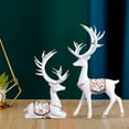 thumbnail image 4 of jifeng European Reindeer Statue, Deer Figurine Collectable Resin Craft Deer Lover Option 3-White, 4 of 7