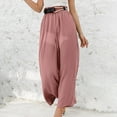 thumbnail image 6 of Aoochasliy Linen Pants for Women High Waisted Wide Leg Drawstring Casual Loose Trousers with Pockets Deals of the Day, 6 of 8