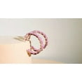 thumbnail image 2 of Romantic Heart Pink Round Circle Tennis Big Hoop Earrings CZ Rose Gold Jewelry, 2 of 9