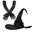 thumbnail image 3 of Offaod Women's Witch Hat & Long Gloves Set - Foldable Halloween Costume Accessories, Gothic Spooky Party Outfit, 3 of 5
