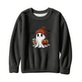 thumbnail image 3 of Women's Halloween Sweatshirt Cute Ghost Graphic Pullover Tops Flannel Long Sleeve Crewneck Sweatshirts, 3 of 4