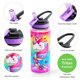 thumbnail image 2 of Homtune Linda Botella De Agua Con Pajita Para Niños De La Escuela, Niñas, Sin Bpa, Tritan, A Prueba De Fugas, Fácil De Limpiar Y Asa De Transporte, 23 Oz/680 Ml, Unicornio, 2 of 5