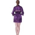 thumbnail image 2 of Mr & Mrs Right Bridesmaid Satin Kimono Robes for Wedding Party,Glitter Printed Mother Of the Bride ,Purple, 2 of 4