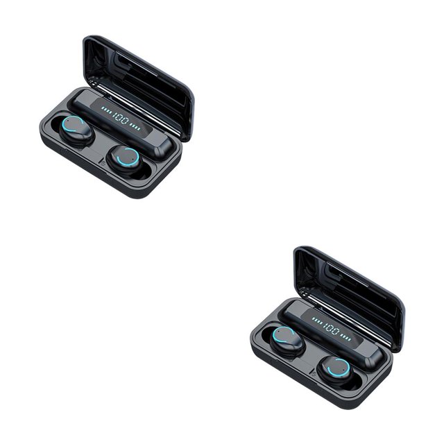 Sidaley F9-9 Pantalla LED Smart Touch Auriculares inalámbricos Bluetooth 5.0 Auriculares estéreo deportivos a prueba de agua Negro 2piezas