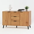thumbnail image 3 of 47.2" Kitchen Storage Cabinet, 3 Drawers & 2 Doors, Natural Wood Finish, Sideboard Buffet, Ample Space With Color, And Long-lasting, 3 of 7