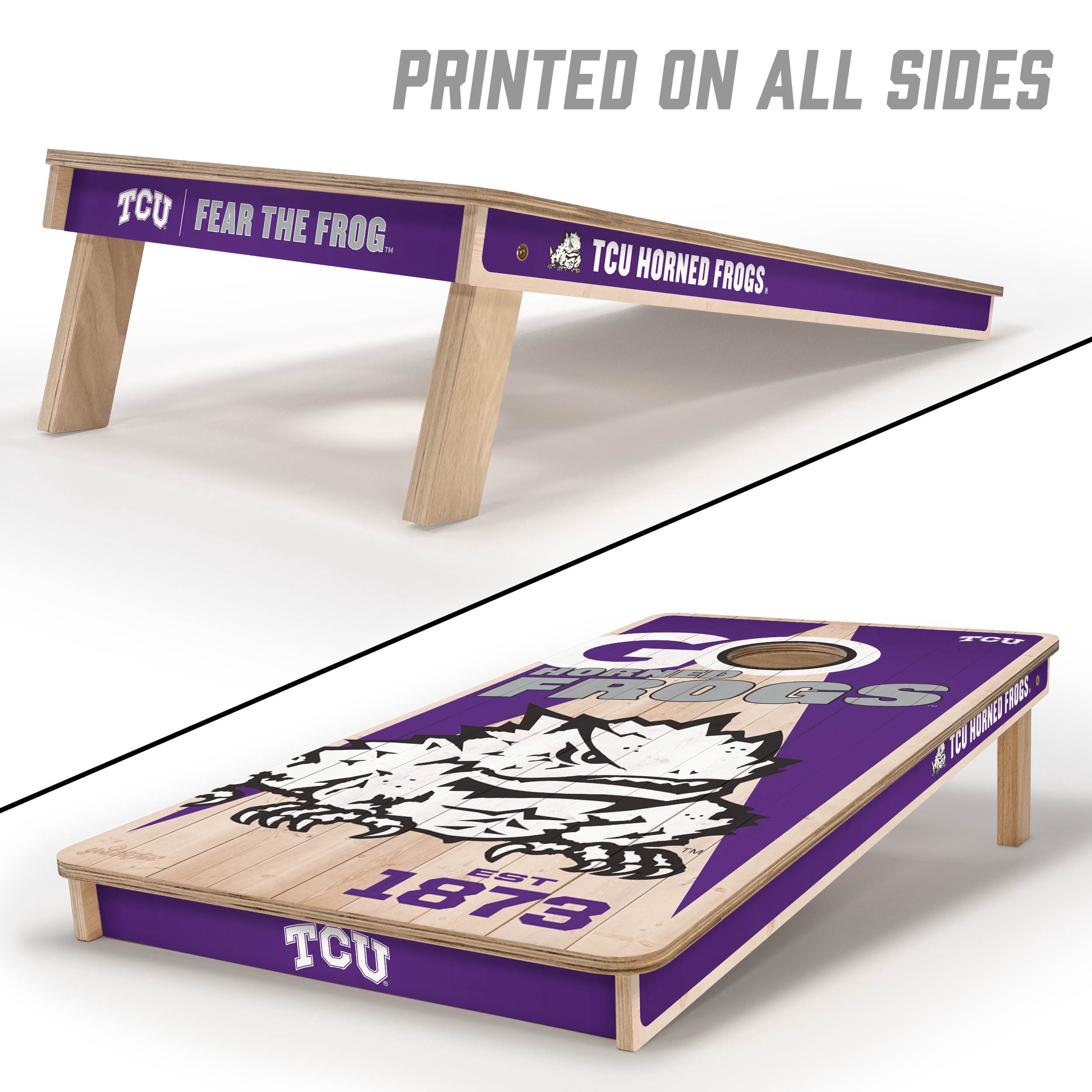 YouTheFan NCAA TCU Horned Frogs 2' x 4' Cornhole Game No Bags