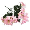 thumbnail image 2 of 45cm Stargazer Lillies 10 Head Flower Spray Bunch Lily Decor New, 2 of 5