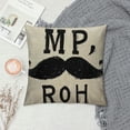 thumbnail image 2 of Mr Right Decorative Throw Pillow Cover Case,Mr.Right with Mustache Cotton Linen Outdoor Pillow Cases Square Standard Cushion Covers for Sofa Couch Bed, 2 of 5