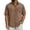 Brown, variant on Mens Denim Short Sleeve, Solid Washed Indigo Fabric Single Breasted Button Front Lapel Collar Half Length Sleeve Loose Relaxed Cut Western Style Tops, Navy, M