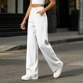 thumbnail image 5 of ClodeEU Women's High Waist Wide Leg Pants,Solid Color Loose Casual Trousers with Pockets ,Women's Plus L, 5 of 7