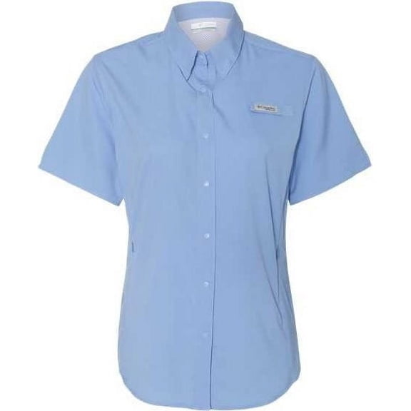 Columbia 212466 Women's PFG Tamiami II Short Sleeve Shirt - White Cap Blue