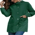 thumbnail image 2 of Imperméable imperméable pour Femmes Veste de Pluie Légère à Capuche avec Poches pour la Randonnée en Plein Air, 2 of 6