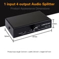thumbnail image 7 of LYNEPAUAIO B064 1 in 4 out Audio Signal Distributor Stereo Signal Source Audio Splitter Lossless Output USB 5V Powered 3.5mm Interface, 7 of 7