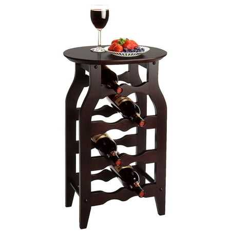 Solid Wood 8-Bottle Wine Rack, Espresso