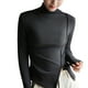 thumbnail image 1 of Camiseta básica de manga larga para mujer: cuello alto, corte ajustado, elástica y ligera, blusa para combinar con otras prendas, ideal para hacer ejercicio o para un look informal., 1 of 3