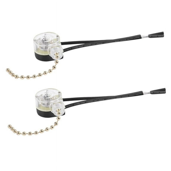 2X Lighting Ceiling Fan Light Switch W Pull Chain 3A 250VAC 6A 125VAC