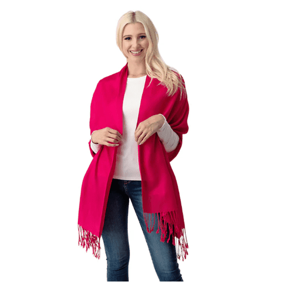 Luxurious Women's Pashmina Shawl in Fuchsia - Soft and Elegant