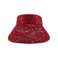 thumbnail image 2 of Top Headwear Womens Glitter Sequin Wide-Brim Visor Hat - Red, 2 of 4
