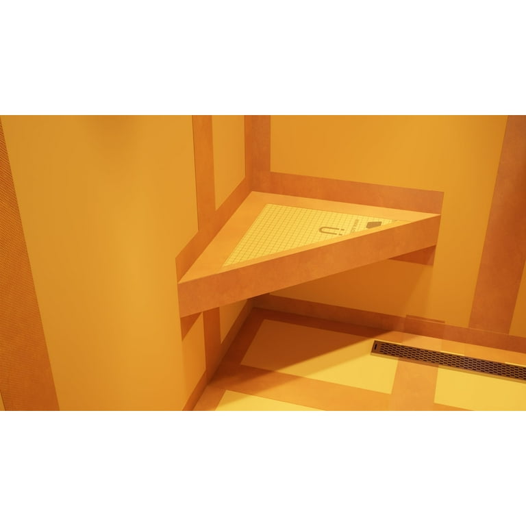 The Original Floating Corner Shower Bench Kit with Orange Board by