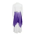 thumbnail image 5 of YiZYiF Girls Metallic Color Block Church Praise Dance Dress Long Sleeve Worship Liturgical Tunic Purple 14, 5 of 7