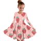 thumbnail image 1 of Odeerbi Niñas Vestido de Patinadora Estampado Fresa Vestidos de Princesa 4-14 Años Niñas Vestido de Patinadora Cuello Redondo Vestido de Manga Larga, 1 of 4