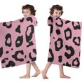 thumbnail image 4 of Pink and Black Of Leopard Print Hooded Bath Towel，60"x35" for Ages 3 To 12 Kids, Quick Dry Lightweight Soft Microfiber Hood Beach Towel Cover Up for Kids, 4 of 7