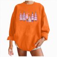 thumbnail image 3 of Towmus Plus Size Christmas Sweatshirt for Women Cute Long Sleeve Pink Christmas Tree Printed Fall Winter Pullover Tops, 3 of 6