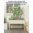 thumbnail image 3 of SOLLED Cedar Raised Garden Bed with Trellis 46x23x65 Inch Elevated Planter Box with Legs and Liner for Patio Balcony Backyard, Natural Wood, 3 of 8