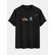 thumbnail image 1 of Men's Loose 100% Cotton Dinosaur Graphic Print T-shirt, Short Sleeve Crew Neck Tee, Men's Clothing For Summer Outdoor, 1 of 6