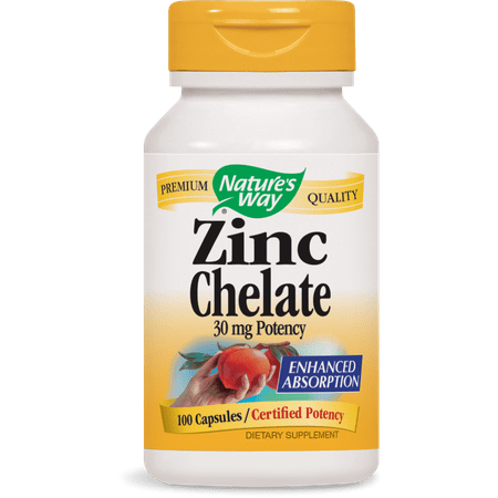 - Nature's Way Zinc Chelate Capsules, 100 Ct