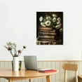 thumbnail image 3 of JRXY Vintage Floral Wall Art Moody Books Still Life Pictures Rustic Antique Art Prints Dark Academia Decor Posters for Room Aesthetic Bedroom Wall Decor  12x16 in, 3 of 5