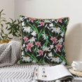 thumbnail image 6 of Haiem Lilies Flowers Print Velvet Soft Solid Decorative Square Throw Pillow Covers Set with Elegant Piping Christmas Cushion Case for Sofa Bedroom Car-16"x16", 6 of 8