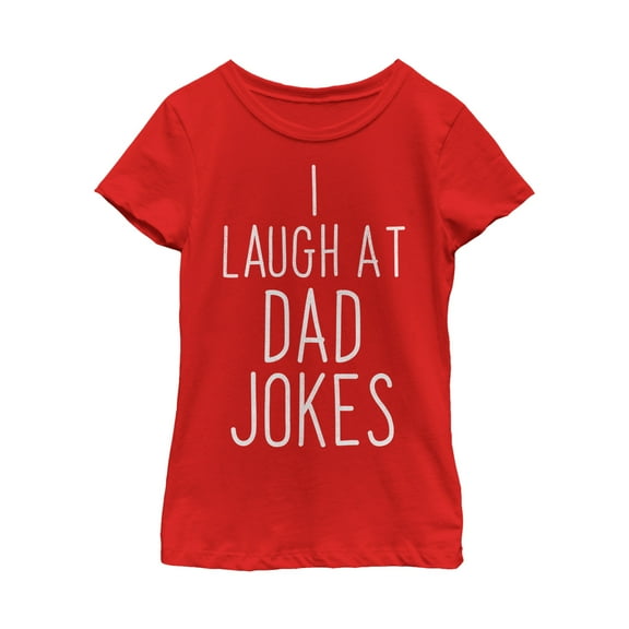 Girl's Lost Gods Father's Day Laugh At Dad Jokes Graphic Tee Red Medium