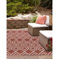 thumbnail image 3 of Rugs.com Jill Zarin Outdoor Collection Rug – 7' 10 Square Rust Red Flatweave Rug Perfect For Living Rooms, Kitchens, Entryways, 3 of 9