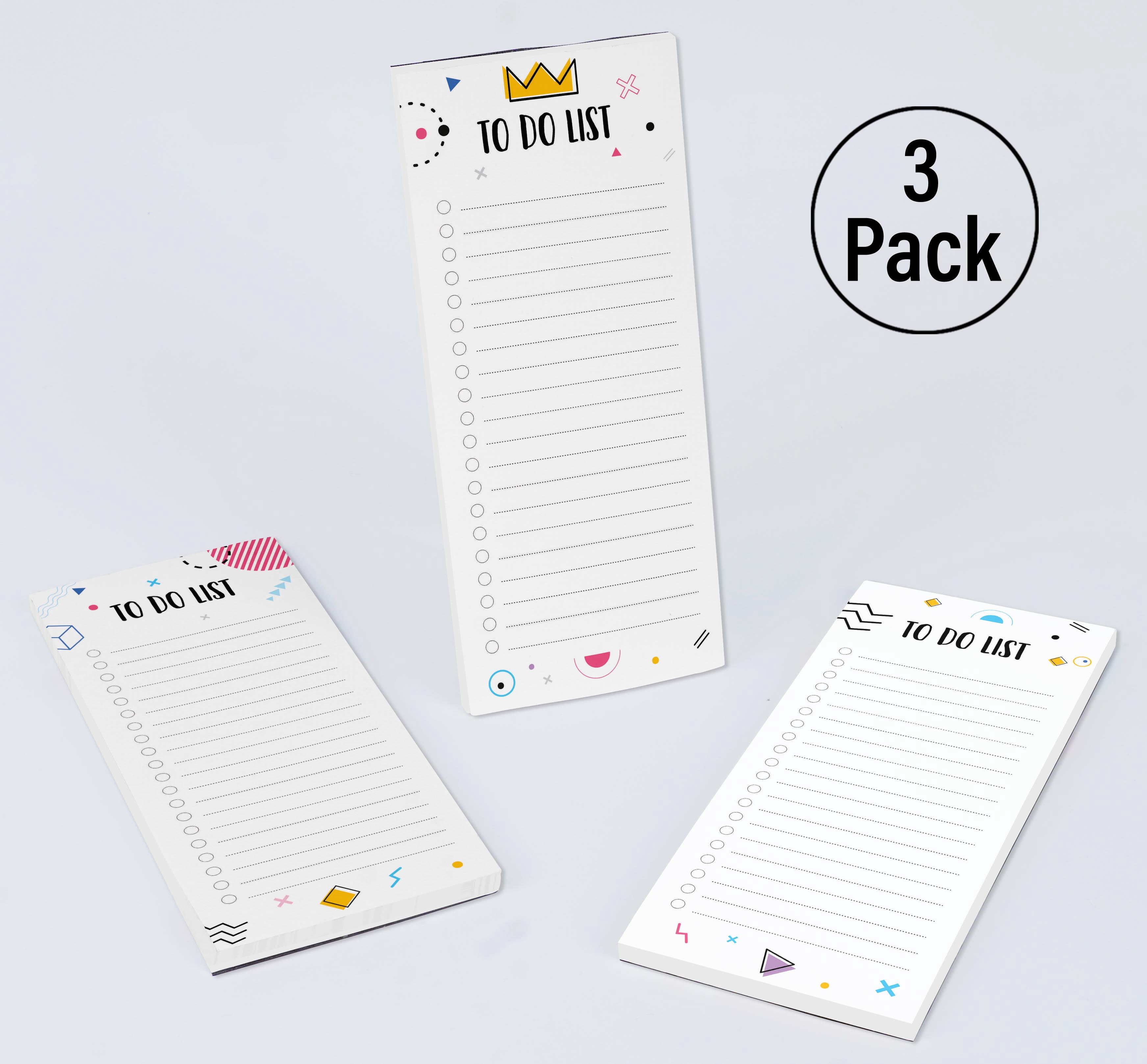 Inkdotpot Pack of 3 Magnetic Fridge To-Do List Notepads- Magnetic Memo Pads For Refrigerator-(50 Sheets Each)-6U